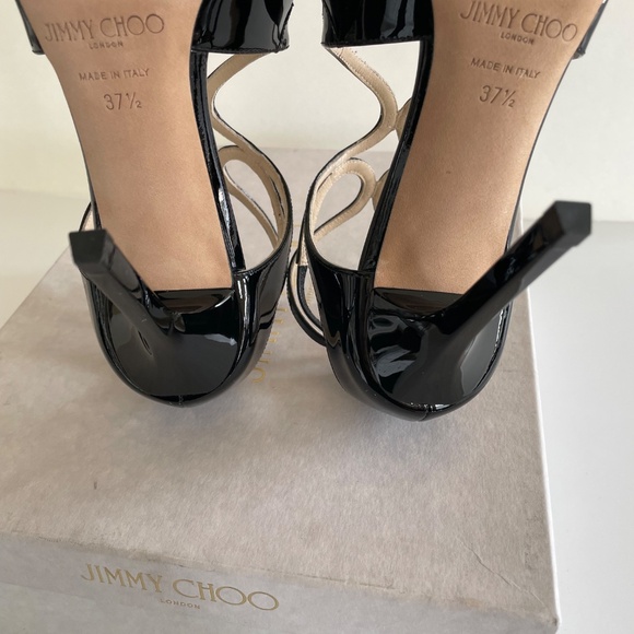 NEW - Jimmy Choo Lang Heels Sandals Black - Picture 4 of 9